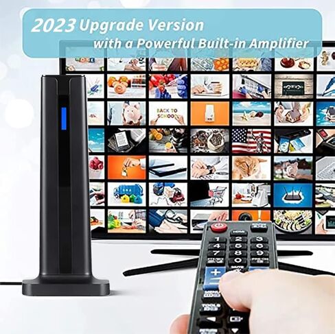 هوائي تلفزيون HD عالي الدقة 300 ميل رقمي داخلي وخارجي، هوائي تلفزيون محمول مع معزز اشارة ومفتاح ذكي يدعم عالمي للمنزل وRV 4k 1080p، كيبل محوري بطول 17 قدم in Kuwait