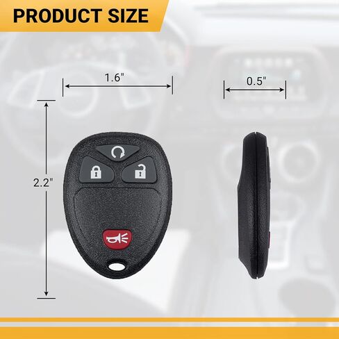 Key Fob Keyless Entry Remote Compatible with Chevrolet Silverado Avalanche Captiva Equinox Express Suburban Tahoe Traverse, GMC Sierra Acadia Savana Yukon, 4 Buttons Replacement OUC60221, OUC60270 in Kuwait