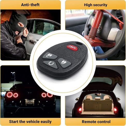 Key Fob Keyless Entry Remote Compatible with Chevrolet Silverado Avalanche Captiva Equinox Express Suburban Tahoe Traverse, GMC Sierra Acadia Savana Yukon, 4 Buttons Replacement OUC60221, OUC60270 in Kuwait