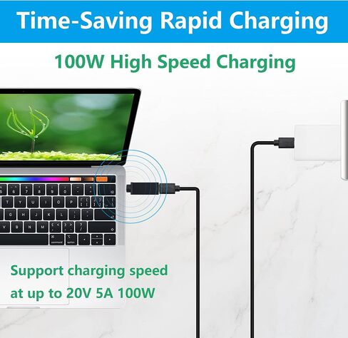 CERRXIAN 100W PD USB Type C أنثى مدخل إلى DC 5.5mm x 2.5mm محول شحن الطاقة (5525a-أسود) in Saudi Arabia