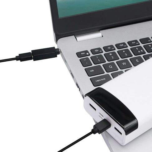 CERRXIAN 100W PD USB Type C أنثى مدخل إلى DC 5.5mm x 2.5mm محول شحن الطاقة (5525a-أسود) in Saudi Arabia