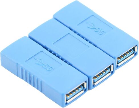 USB 3.0 Connector Female to Female Adapter USB 3.0 Coupler Adapter Converter Bridge Extension Coupler (Pack of 3, Black) in Kuwait