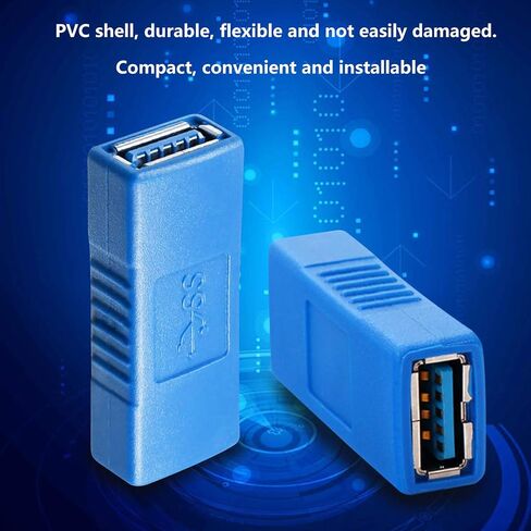 USB 3.0 Connector Female to Female Adapter USB 3.0 Coupler Adapter Converter Bridge Extension Coupler (Pack of 3, Black) in Kuwait