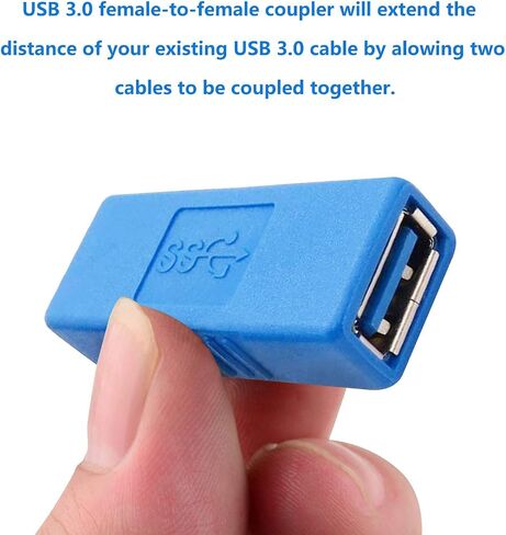 USB 3.0 Connector Female to Female Adapter USB 3.0 Coupler Adapter Converter Bridge Extension Coupler (Pack of 3, Black) in Kuwait
