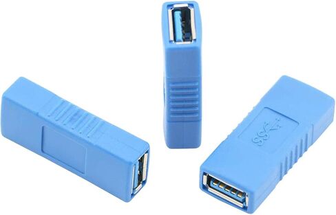USB 3.0 Connector Female to Female Adapter USB 3.0 Coupler Adapter Converter Bridge Extension Coupler (Pack of 3, Black) in Kuwait