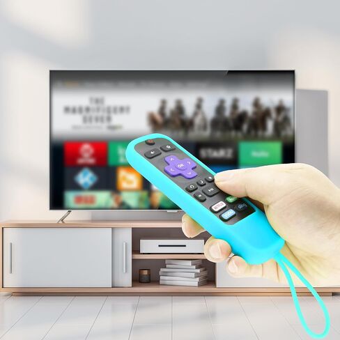 غطاء جهاز التحكم عن بعد TOKERSE لجهاز التحكم عن بعد Roku Steaming Stick/الصوت/Express/Premiere Remote - غطاء حافظة من السيليكون متوافق مع TCL Roku Smart TV Voice التحكم عن بعد مع حزام - أسود in Kuwait