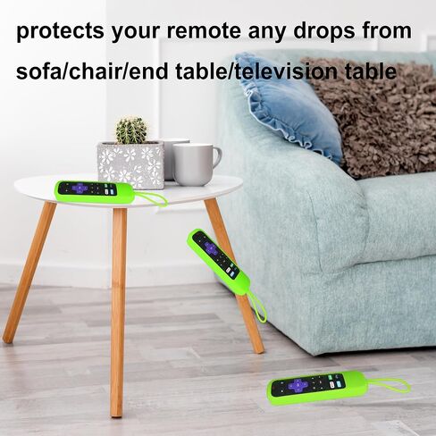 غطاء جهاز التحكم عن بعد TOKERSE لجهاز التحكم عن بعد Roku Steaming Stick/الصوت/Express/Premiere Remote - غطاء حافظة من السيليكون متوافق مع TCL Roku Smart TV Voice التحكم عن بعد مع حزام - أسود in Kuwait
