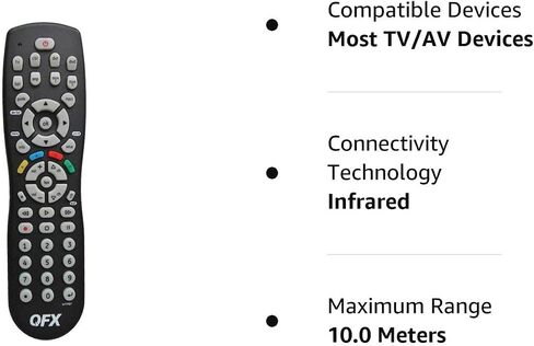 QFX REM-115 8 in 1 Large Jumbo Universal Remote Control for RCA, Sony, Philips, Samsung, GE, Zenith, Panasonic, Sharp, Toshiba, Daewoo, Hitachi, Sanyo, LG, JVC, Mitsubishi, Emerson, Magnavox | Compatible with Philips, LG, Panasonic, Toshiba & Many More, C in Kuwait
