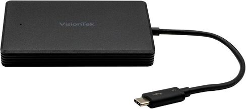 VisionTek 1TB Thunderbolt 3 Portable External SSD, [Intel Certified], Bus Powered, MacOS and Windows Compatible, Powered by Intel Thunderbolt 3 Technology (NOT Compatible USB-C) - 901196 in Saudi Arabia