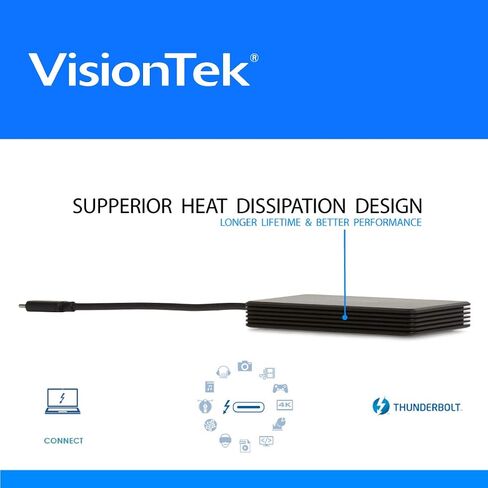 VisionTek 1TB Thunderbolt 3 Portable External SSD, [Intel Certified], Bus Powered, MacOS and Windows Compatible, Powered by Intel Thunderbolt 3 Technology (NOT Compatible USB-C) - 901196 in Saudi Arabia
