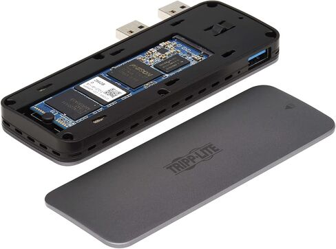 تريب لايت حاوية تخزين SSD خارجية مع كيبل USB-C لالعاب الكمبيوتر، M.2 NVMe وSATA SSD، نقل بيانات 10 جيجابايت في الثانية - ويندوز وماك او اس ولينكس - لا يتطلب برنامج، ضمان لمدة عام (U457-1M2-NVME-L) in Kuwait