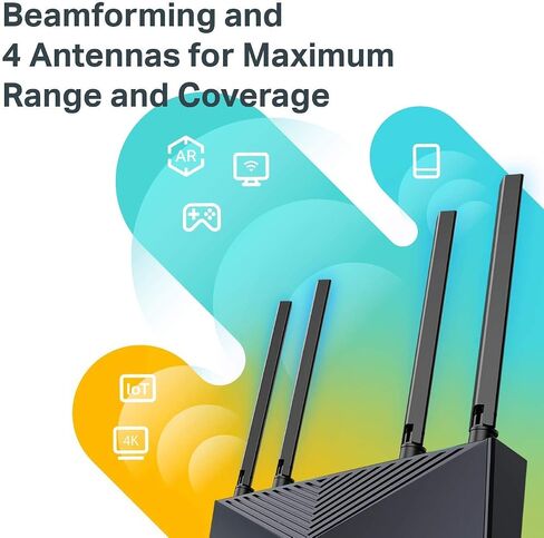 راوتر واي فاي ذكي TP-Link Wifi 6 AX1500 (Archer AX10) 802.11ax، راوتر AX ثنائي النطاق، تشكيل الشعاع، OFDMA، MU-MIMO، أدوات الرقابة الأبوية، يعمل مع Alexa (متجدد) in Saudi Arabia