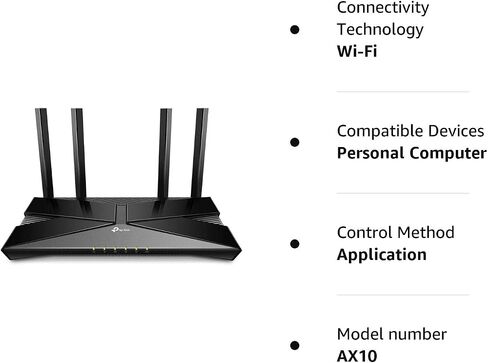 راوتر واي فاي ذكي TP-Link Wifi 6 AX1500 (Archer AX10) 802.11ax، راوتر AX ثنائي النطاق، تشكيل الشعاع، OFDMA، MU-MIMO، أدوات الرقابة الأبوية، يعمل مع Alexa (متجدد) in Saudi Arabia