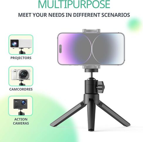 حامل ثلاثي القوائم لجهاز العرض الصغير - حامل ثلاثي يوتون لجهاز العرض الصغير المحمول، حامل جهاز عرض مع رأس كروي معدني قابل للدوران 360 درجة للكاميرا وجهاز العرض الصغير وكاميرا الويب in Kuwait