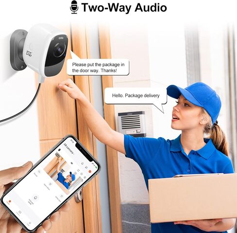 Magnetic Security Cameras Wireless Outdoor - Home Battery Powered WiFi Camera 2K Video/Color Night Vision/AI Motion Detection Siren Alarm and Spotlight 2-Way Audio Waterproof SD/Cloud (Black(2pcs)) in Saudi Arabia