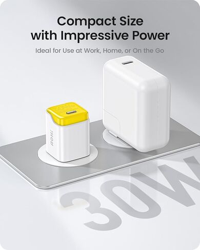 محول طاقة USB-C بقدرة 30 وات، شاحن AOHI 30 وات USB C GaN+ مع أغلفة قابلة للاستبدال بأربعة ألوان وقابس قابل للطي، كتلة شاحن حائط سريع PD PPS لأجهزة iPhone 15 Pro Max/14 وMacBook Air وiPad Pro in Kuwait