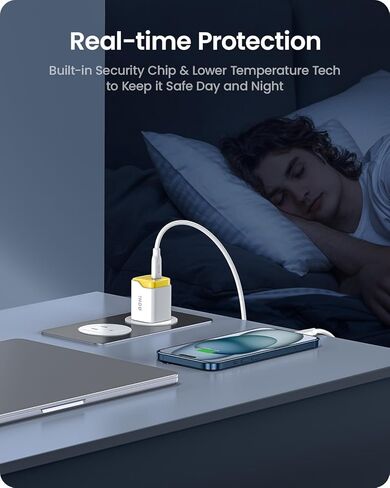 محول طاقة USB-C بقدرة 30 وات، شاحن AOHI 30 وات USB C GaN+ مع أغلفة قابلة للاستبدال بأربعة ألوان وقابس قابل للطي، كتلة شاحن حائط سريع PD PPS لأجهزة iPhone 15 Pro Max/14 وMacBook Air وiPad Pro in Kuwait