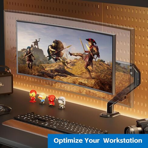 Single Monitor Mount Stand Fits Monitor max 32 Inch, Adjustable Monitor Arm Desk Mount Holds 4.4-19.8lbs Computer Screen, Full Motion Gas Spring Monitor Desk Mount, VESA Mount 75x75, 100x100 in Kuwait