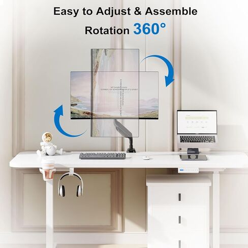 Single Monitor Mount Stand Fits Monitor max 32 Inch, Adjustable Monitor Arm Desk Mount Holds 4.4-19.8lbs Computer Screen, Full Motion Gas Spring Monitor Desk Mount, VESA Mount 75x75, 100x100 in Kuwait
