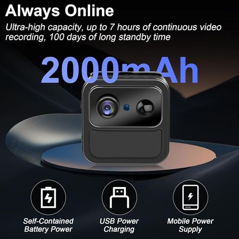 ZTCOLIFE Mini Camera Spy Wireless, 4K Security Camera Indoor Wireless 100 Days Standby, Hidden Camera for Home Security, 140° Wide Angle Small Camera with Night Vision Motion Detection in Kuwait