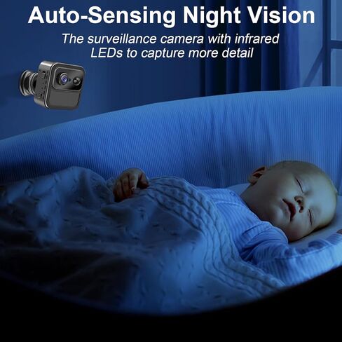 ZTCOLIFE Mini Camera Spy Wireless, 4K Security Camera Indoor Wireless 100 Days Standby, Hidden Camera for Home Security, 140° Wide Angle Small Camera with Night Vision Motion Detection in Kuwait