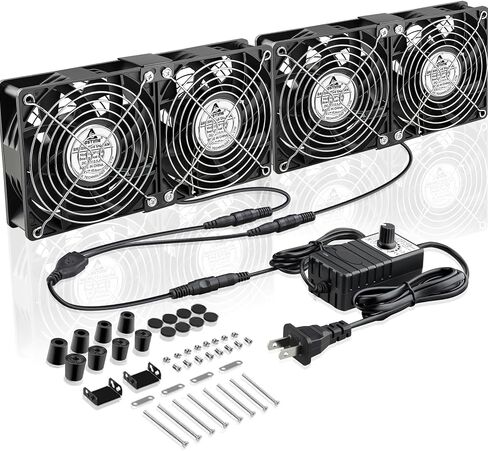 GDSTIME 4X 120mm Computer Fan with AC Plug Variable Speed Control 110V-240V in Saudi Arabia