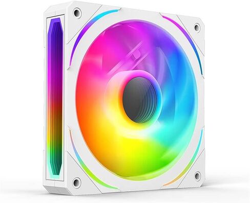 Shaking Tank Prism 120mm GEN5 Addressable-RGB case Fan White,Multifaceted Infinity Mirror RGB Light Effect 5V 3PIN Motherboard Light Sync 4PIN PWM Suitable for Computer Cases and Liquid radiators in Kuwait