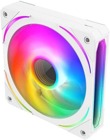 Shaking Tank Prism 120mm GEN5 Addressable-RGB case Fan White,Multifaceted Infinity Mirror RGB Light Effect 5V 3PIN Motherboard Light Sync 4PIN PWM Suitable for Computer Cases and Liquid radiators in Kuwait