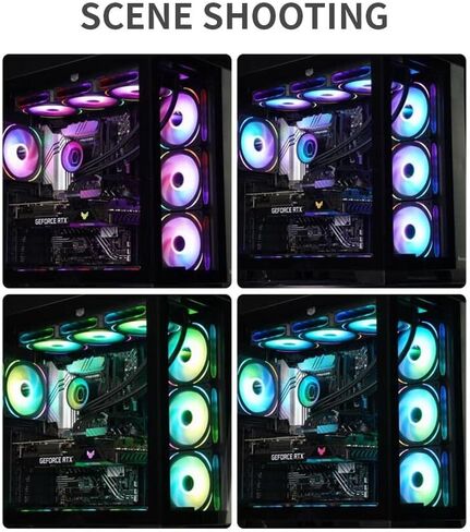 Shaking Tank Prism 120mm GEN5 Addressable-RGB case Fan White,Multifaceted Infinity Mirror RGB Light Effect 5V 3PIN Motherboard Light Sync 4PIN PWM Suitable for Computer Cases and Liquid radiators in Kuwait