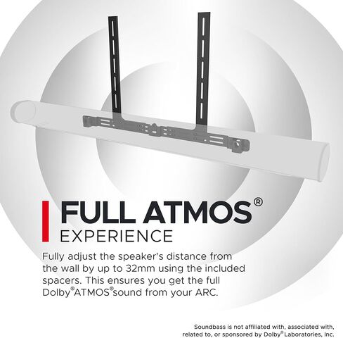 Sound Bass Arc Soundbar TV Mount Attachment, Under TV, Black in Kuwait