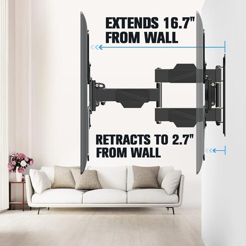 Mounting Dream TV Wall Mount for Most 26-55" TVs, TV Mount Full Motion with Swivel Articulating Arm, Perfect Center Design Wall Mount TV Bracket, up to VESA 400x400mm and 77 lbs Loading MD2418-MX in Kuwait
