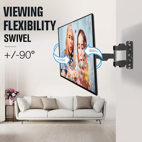 Mounting Dream TV Wall Mount for Most 26-55" TVs, TV Mount Full Motion with Swivel Articulating Arm, Perfect Center Design Wall Mount TV Bracket, up to VESA 400x400mm and 77 lbs Loading MD2418-MX in Kuwait