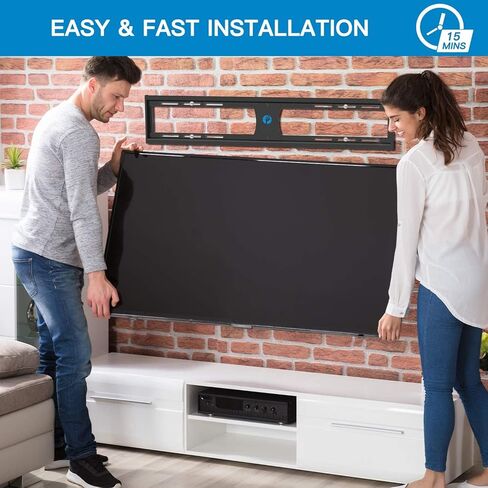 Pipishell منخفض الشكل تلفزيون مثبت على الجدار قوس نحيف للغاية لمعظم 42-90 بوصة LED، LCD بلازما شاشة مسطحة منحنية تلفزيون تصل إلى VESA 800x600 مم و59.8 كجم، يناسب 16 بوصة، 18 بوصة، 24 بوصة الأزرار in Kuwait