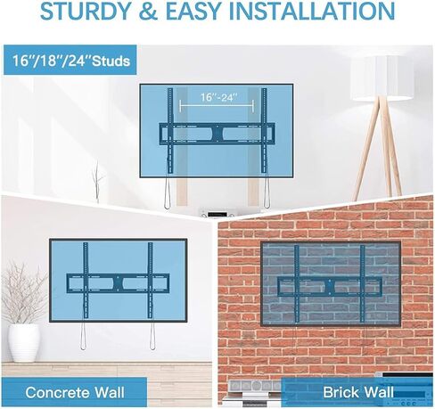 Pipishell منخفض الشكل تلفزيون مثبت على الجدار قوس نحيف للغاية لمعظم 42-90 بوصة LED، LCD بلازما شاشة مسطحة منحنية تلفزيون تصل إلى VESA 800x600 مم و59.8 كجم، يناسب 16 بوصة، 18 بوصة، 24 بوصة الأزرار in Kuwait