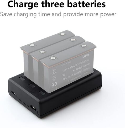 بطارية من قطعتين لكاميرا انستا 360 X3 وقاعدة شحن لكاميرا انستا 360 X3 360 1800mAh بطارية انستا 360 × 3 in Kuwait