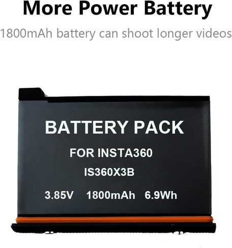 بطارية من قطعتين لكاميرا انستا 360 X3 وقاعدة شحن لكاميرا انستا 360 X3 360 1800mAh بطارية انستا 360 × 3 in Kuwait