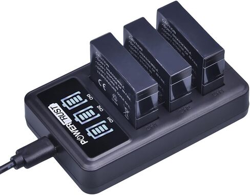 بطارية PowerTrust 3 قطع AHDBT-401 لكاميرا Gopro Hero 4 AHDBT401 AHDBT-401 بطارية رقمية AHDBT 401 وشاحن USB ثلاثي المنافذ LED لكاميرا GoPro Hero4 HERO4 in Saudi Arabia