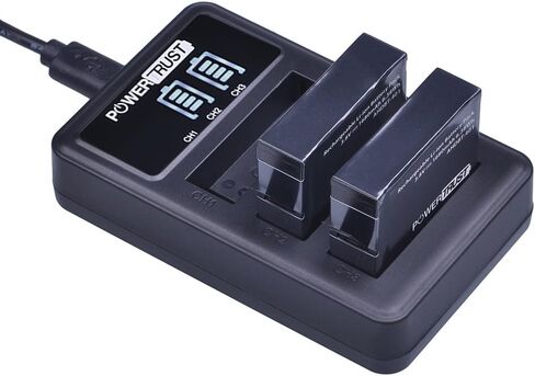بطارية PowerTrust 3 قطع AHDBT-401 لكاميرا Gopro Hero 4 AHDBT401 AHDBT-401 بطارية رقمية AHDBT 401 وشاحن USB ثلاثي المنافذ LED لكاميرا GoPro Hero4 HERO4 in Saudi Arabia