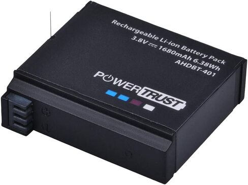 بطارية PowerTrust 3 قطع AHDBT-401 لكاميرا Gopro Hero 4 AHDBT401 AHDBT-401 بطارية رقمية AHDBT 401 وشاحن USB ثلاثي المنافذ LED لكاميرا GoPro Hero4 HERO4 in Saudi Arabia