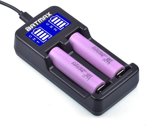 شاحن بطارية مزدوج USB ذكي عالمي من Batmax لبطارية ليثيوم أيون/Ni-MH/Ni-Cd 18490 18350 17670 17500 16340(RCR123) 14500 A AA AAA AAAA بطاريات قابلة للشحن in Saudi Arabia