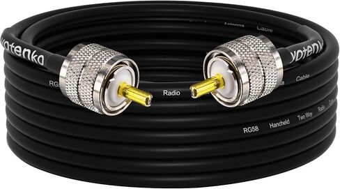 RG58 Coaxial Cable 49.2FT, PL259 Male to Male Coaxial 50 Ohm Coax | CB Coax Cable 15M RG-58 PL-259 Low Loss for HF VHF CB Radio, Ham Radio, SWR Meter, Scanner, Antenna Analyzer in Kuwait