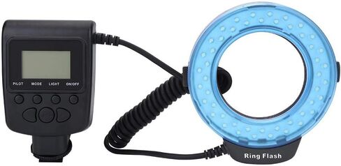 حلقة فلاش، 48 مصباح فلاش LED ماكرو مع موزع فلاش، حلقات محول لكاميرات Canon Nikon Fuji Pentax Olympus وغيرها من كاميرات DSLR in Kuwait