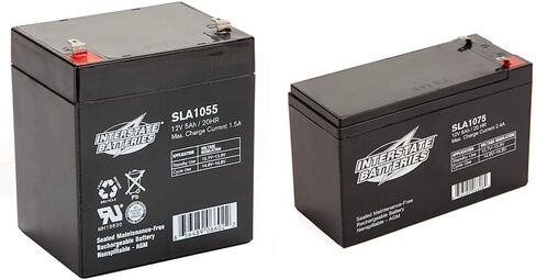 Interstate Batteries 12V 5Ah Battery (SLA1055) - SLA/AGM Replacement Battery for Alarm Systems, Security, Garage Door Openers for Chamberlain, Genie, Liftmaster, Craftsman, Workhorse (F1 Terminals) in Saudi Arabia