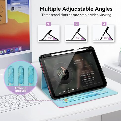حافظة Zonefoker لجهاز iPad الجيل العاشر 2022، وغطاء حماية iPad 10 Gen 10.9 بوصة مع حامل قلم رصاص، وحامل عرض متعدد الزوايا، وتصميم الجيب، وحافظات جلدية قابلة للطي للنساء والرجال، أزرق رخامي in Saudi Arabia