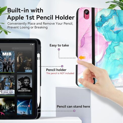 حافظة Zonefoker لجهاز iPad الجيل العاشر 2022، وغطاء حماية iPad 10 Gen 10.9 بوصة مع حامل قلم رصاص، وحامل عرض متعدد الزوايا، وتصميم الجيب، وحافظات جلدية قابلة للطي للنساء والرجال، أزرق رخامي in Saudi Arabia