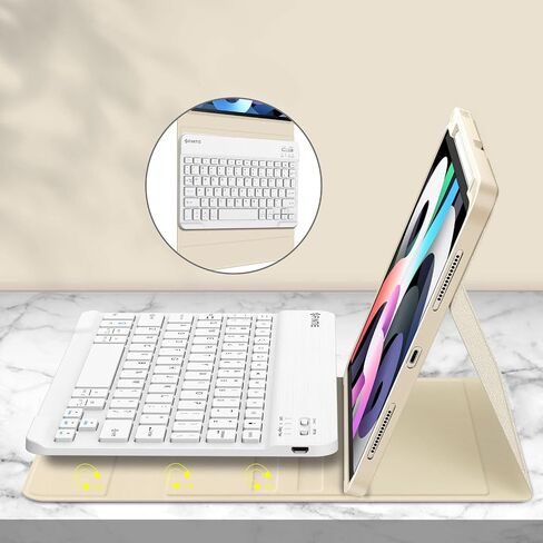 حافظة لوحة المفاتيح Fintie لجهاز iPad Air الجيل الخامس (2022) / iPad Air الجيل الرابع (2020) مقاس 10.9 بوصة مع حامل أقلام - غطاء خلفي ناعم من مادة TPU مع لوحة مفاتيح بلوتوث قابلة للفصل مغناطيسيًا، أرجواني أرجواني in Kuwait