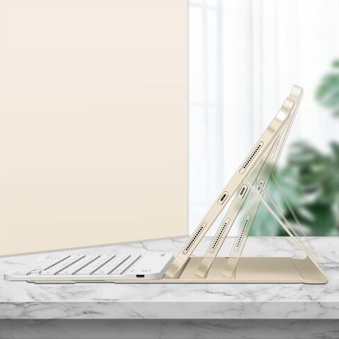 حافظة لوحة المفاتيح Fintie لجهاز iPad Air الجيل الخامس (2022) / iPad Air الجيل الرابع (2020) مقاس 10.9 بوصة مع حامل أقلام - غطاء خلفي ناعم من مادة TPU مع لوحة مفاتيح بلوتوث قابلة للفصل مغناطيسيًا، أرجواني أرجواني in Kuwait