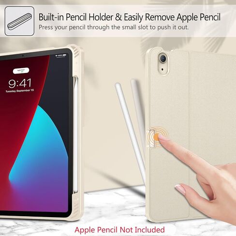 حافظة لوحة المفاتيح Fintie لجهاز iPad Air الجيل الخامس (2022) / iPad Air الجيل الرابع (2020) مقاس 10.9 بوصة مع حامل أقلام - غطاء خلفي ناعم من مادة TPU مع لوحة مفاتيح بلوتوث قابلة للفصل مغناطيسيًا، أرجواني أرجواني in Kuwait