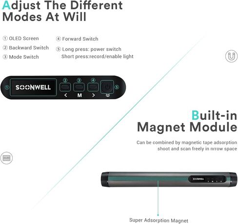 SOONWELL MT1 مصباح فيديو RGB LED مقاوم للماء وقابل لإعادة الشحن ومضاد للماء وقابل لإعادة الشحن، ضوء LED عاكس للضوء، CRI 96+، TLCI 97+ مع بطارية مدمجة 7650 مللي أمبير في الساعة وتحكم عن طريق التطبيق in Kuwait