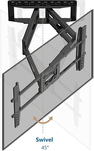 NB North Bayou Heavy Duty TV Wall Mount Double Arms Articulating Swivel TV Bracket for Most 75"-110 inch LED LCD OLED TVs VESA Compatible Hold up to 200 lbs Wall Bracket SP5 in Kuwait